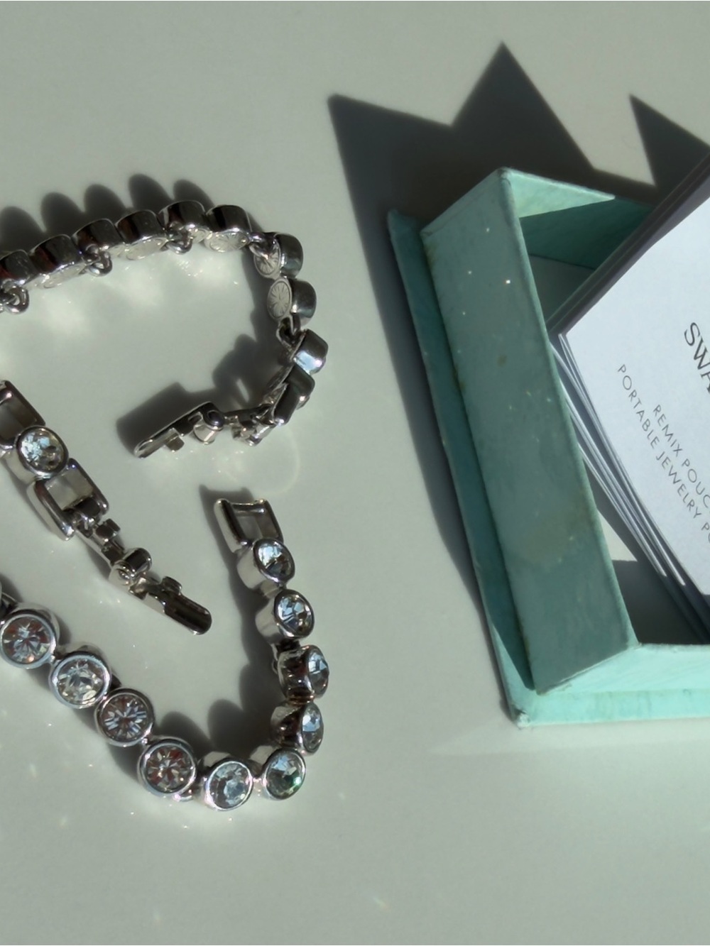 Swarovski Silver-Tone Round Crystal Bracelet